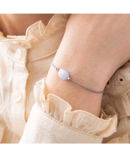 A Beautiful Story Armband Blauw Agaat