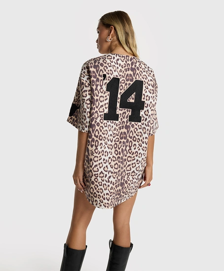ALIX The Label Baseball Shirt Jurk Leopard