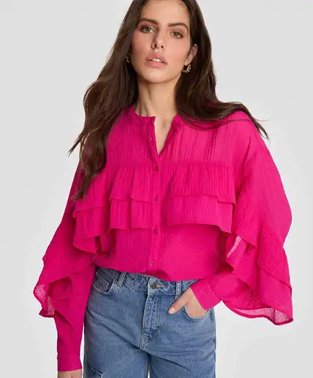 ALIX The Label Blouse Structured Ruffle