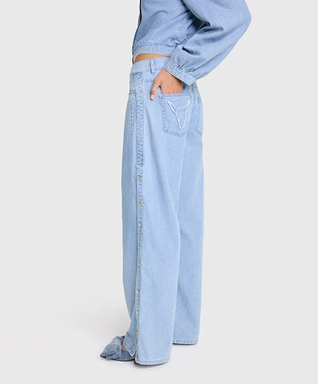 ALIX The Label Jeans Chambray Wide Leg