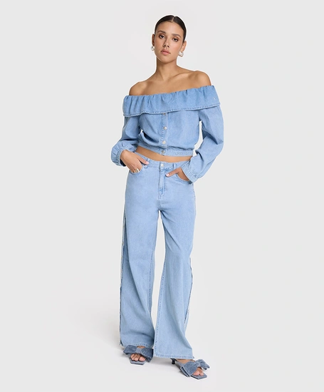ALIX The Label Jeans Chambray Wide Leg