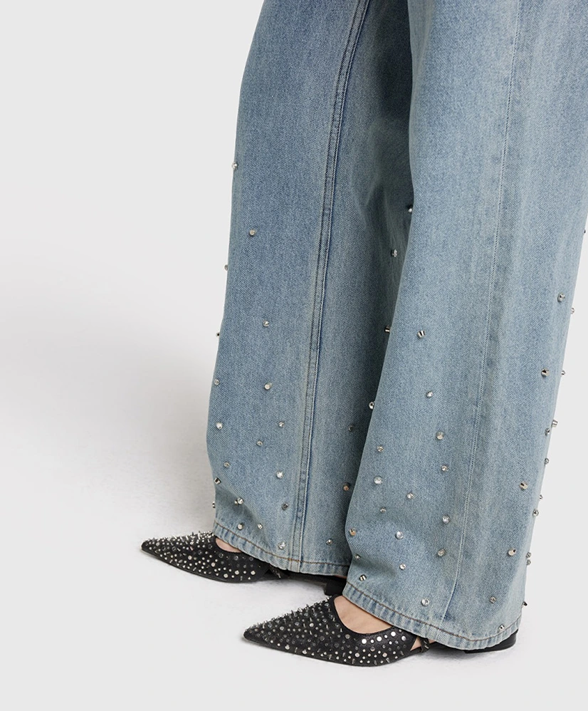 ALIX The Label Jeans Embellished Wide Leg