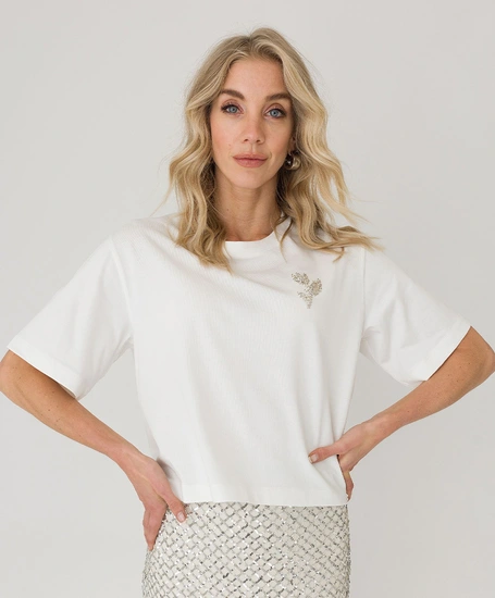 Anna T-shirt Geborduurde Bloem