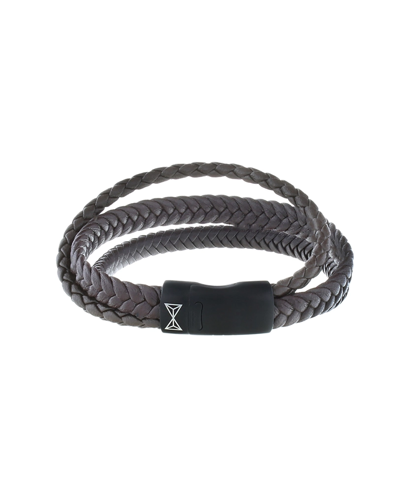 AZE Jewels Iron Three String Brown-On-Black Armban