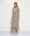 Batida Maxi Jurk Allover Print V-Hals