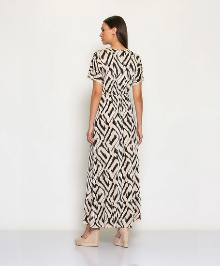 Batida Maxi Jurk Allover Print V-Hals