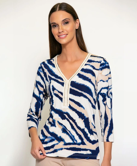 Batida Top Zebra V-Hals