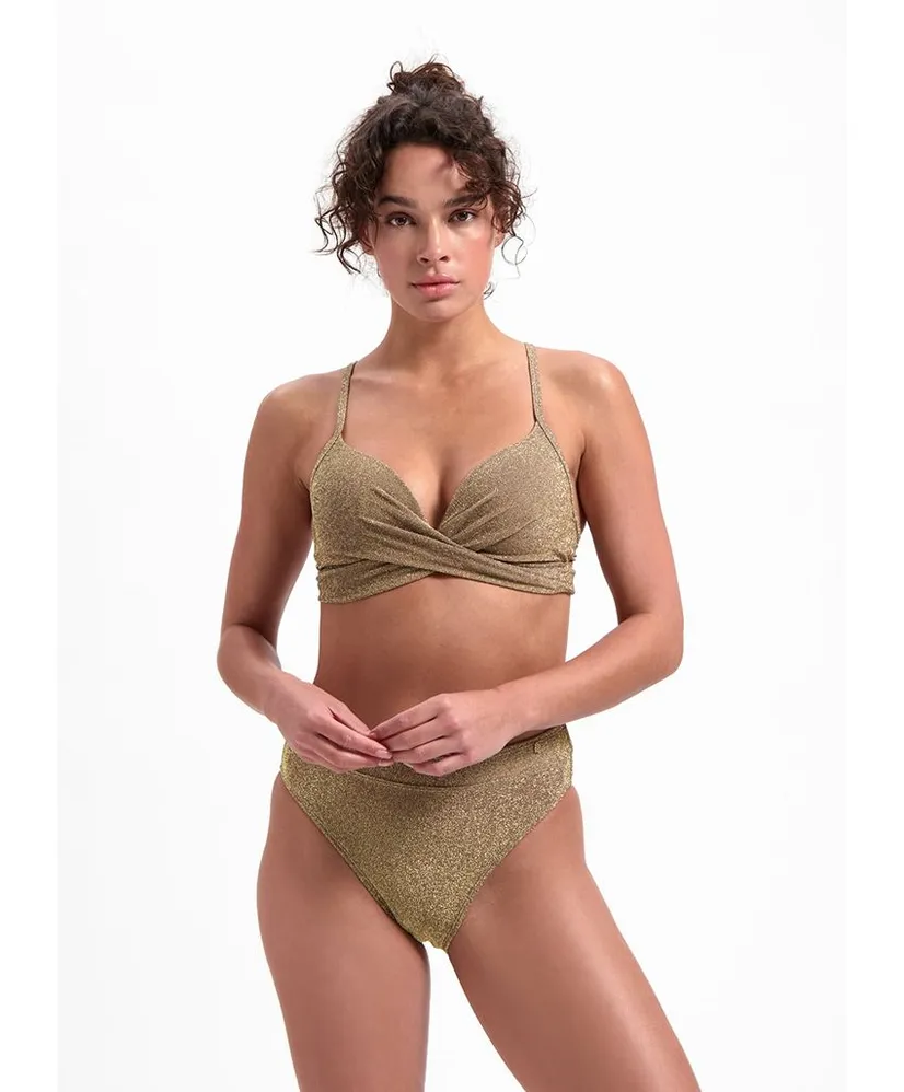 Beachlife Bikinitop Gold Glitter