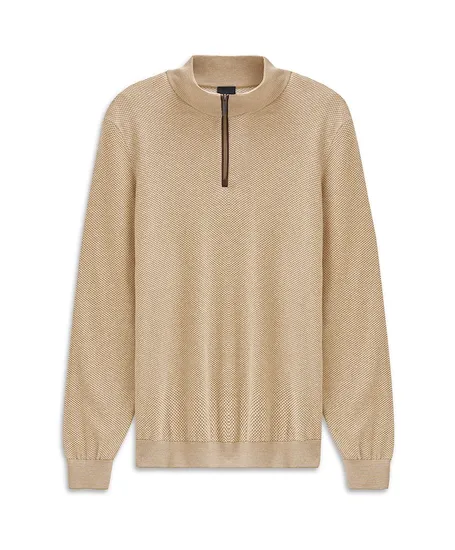 Bugatti Half Zip Trui Effen