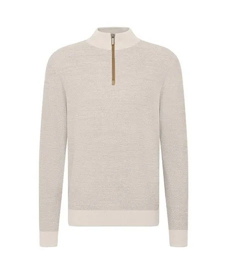 Bugatti Half Zip Trui Gemêleerd