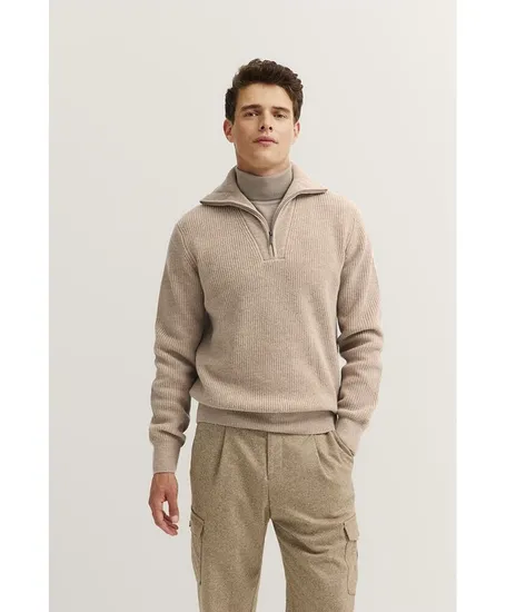 Bugatti Half Zip Trui Rib
