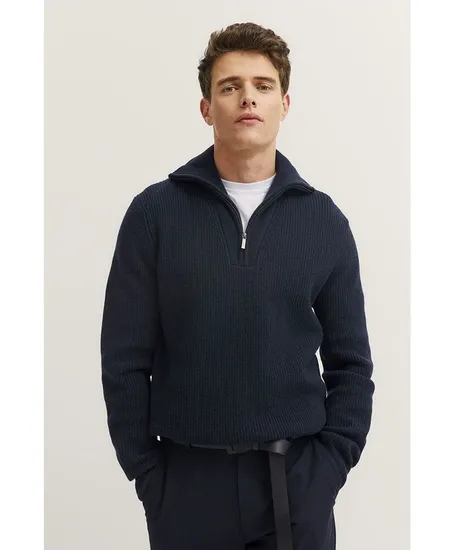 Bugatti Half Zip Trui Rib