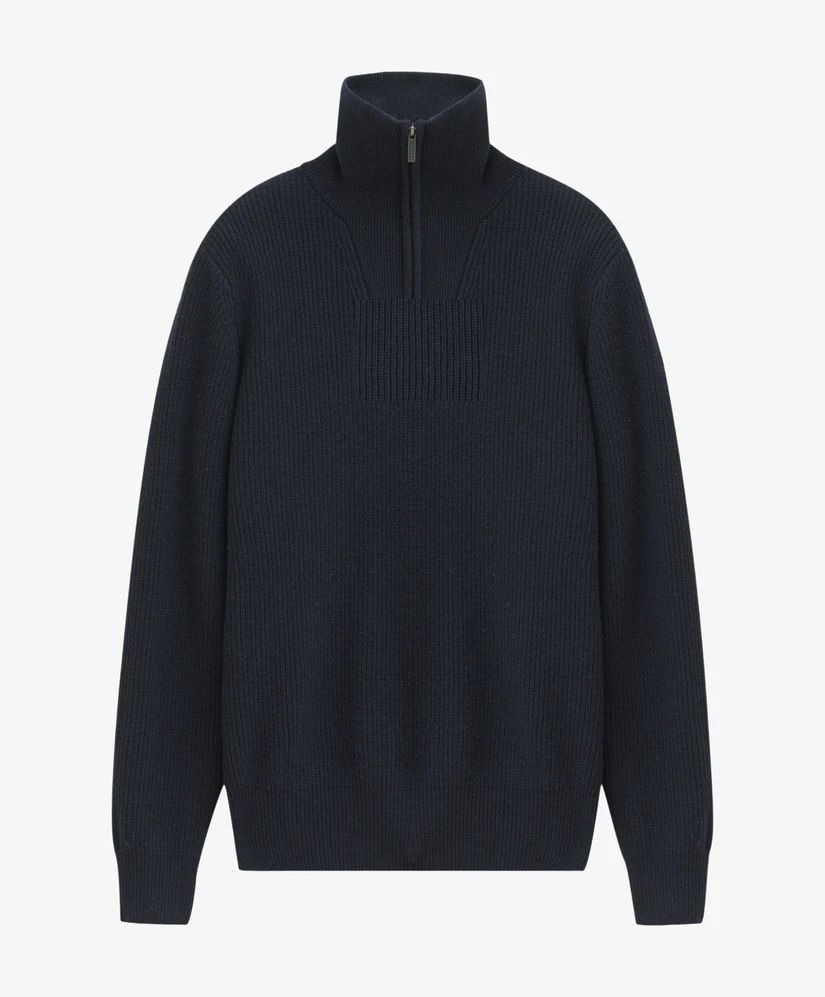 Bugatti Half Zip Trui Rib