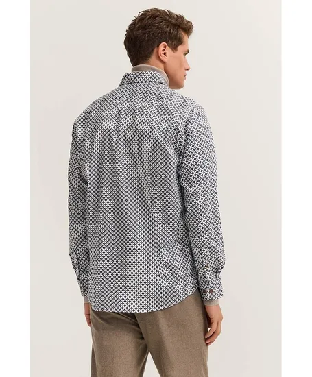 Bugatti Overhemd Allover Print Modern Fit