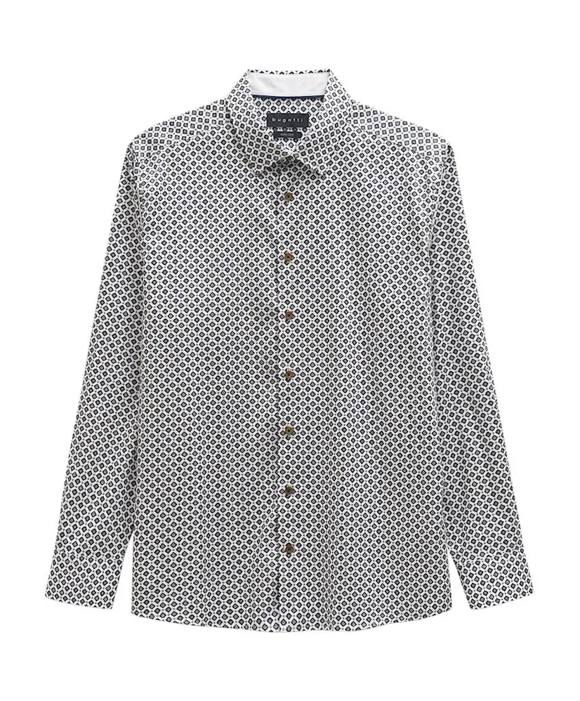 Bugatti Overhemd Allover Print Modern Fit