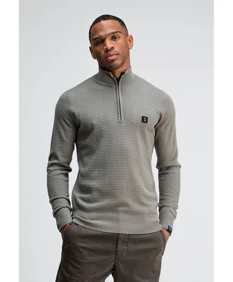 Butcher of Blue Half Zip Trui Structure