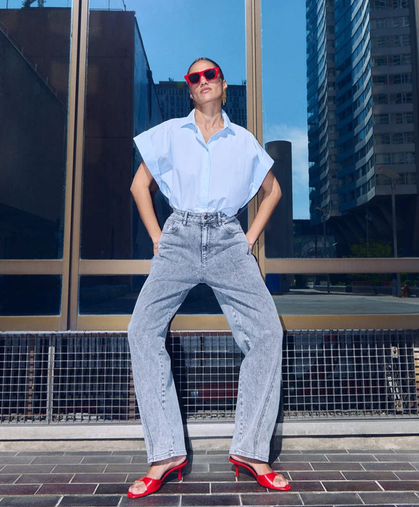 by-bar Blouse Pixie Chambray