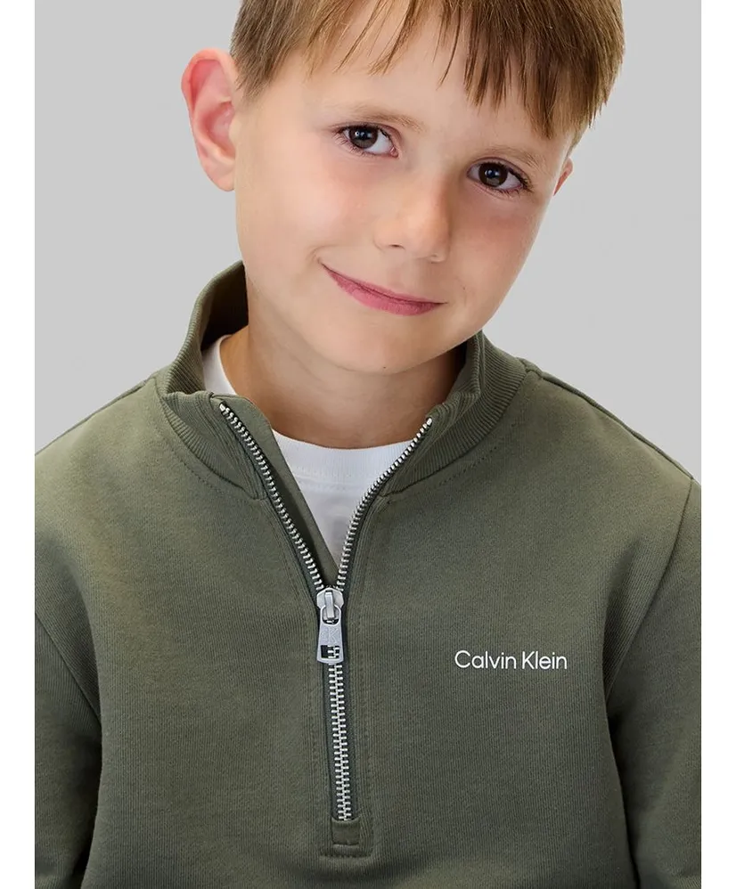 Calvin Klein Half Zip Sweater Chest Logo