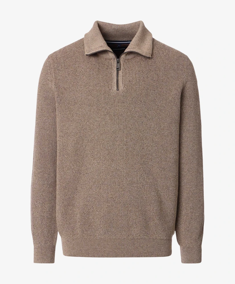 Casa Moda Half Zip Trui Effen