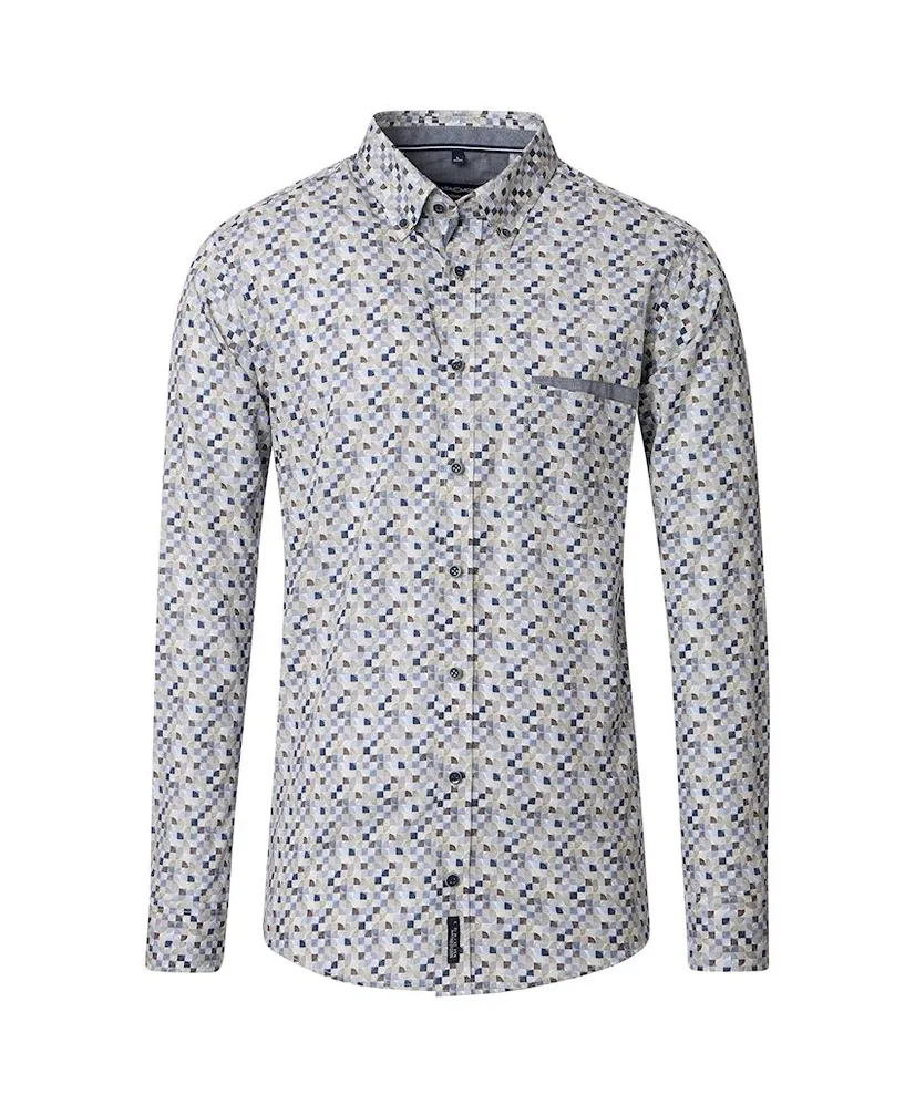 Casa Moda Overhemd Allover Print Casual Fit