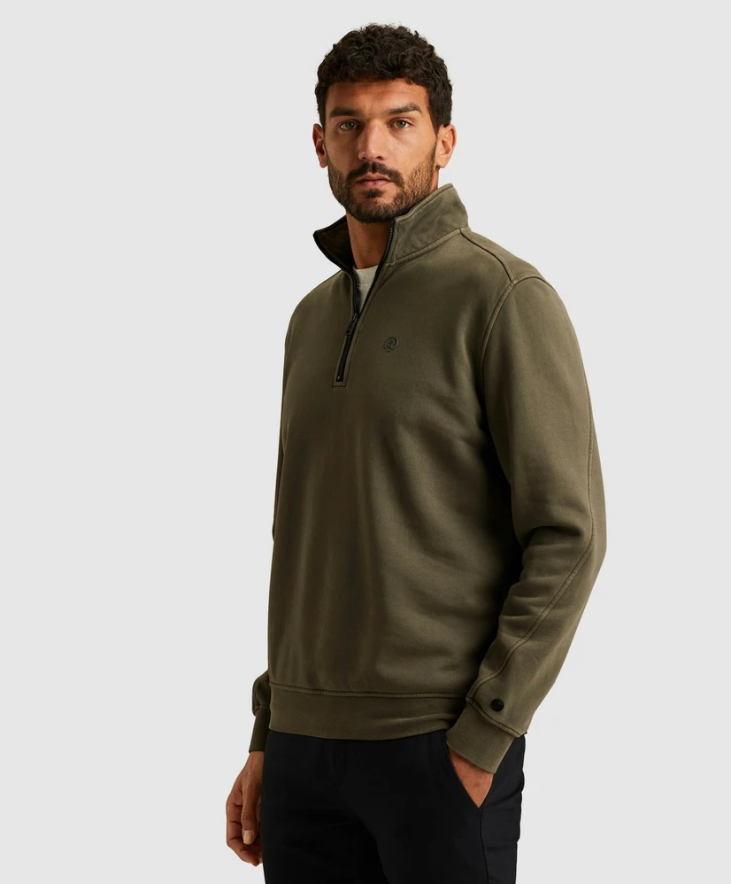 Cast Iron Half Zip Sweater Effen