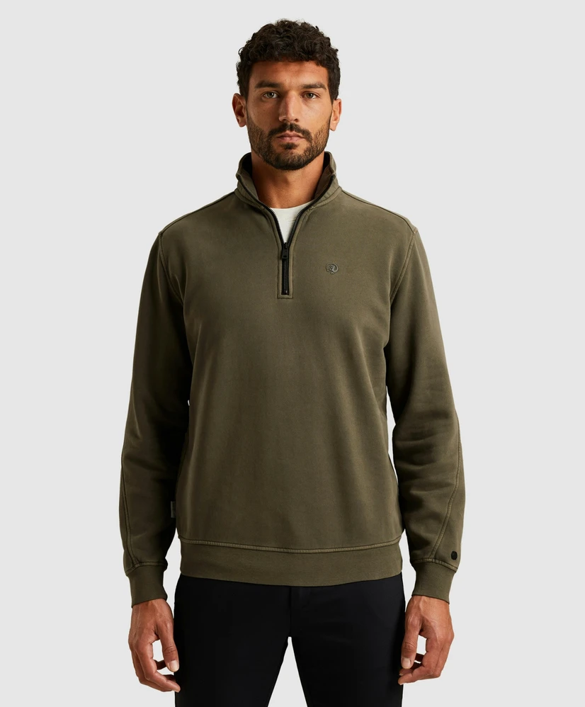 Cast Iron Half Zip Sweater Effen