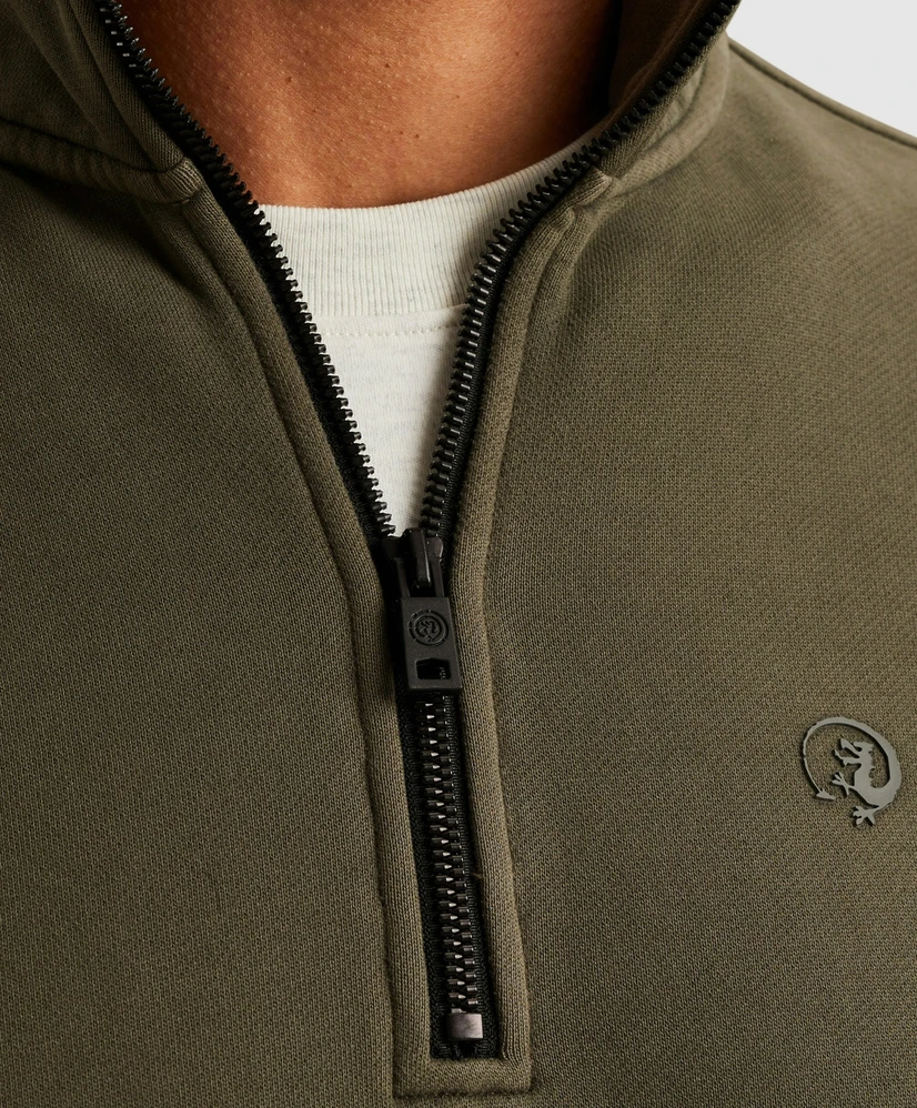 Cast Iron Half Zip Sweater Effen