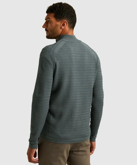 Cast Iron Half Zip Trui Soft Blend