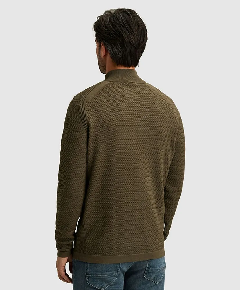 Cast Iron Half Zip Trui Soft Blend
