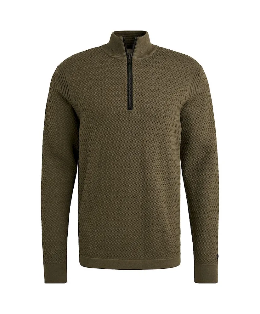 Cast Iron Half Zip Trui Soft Blend