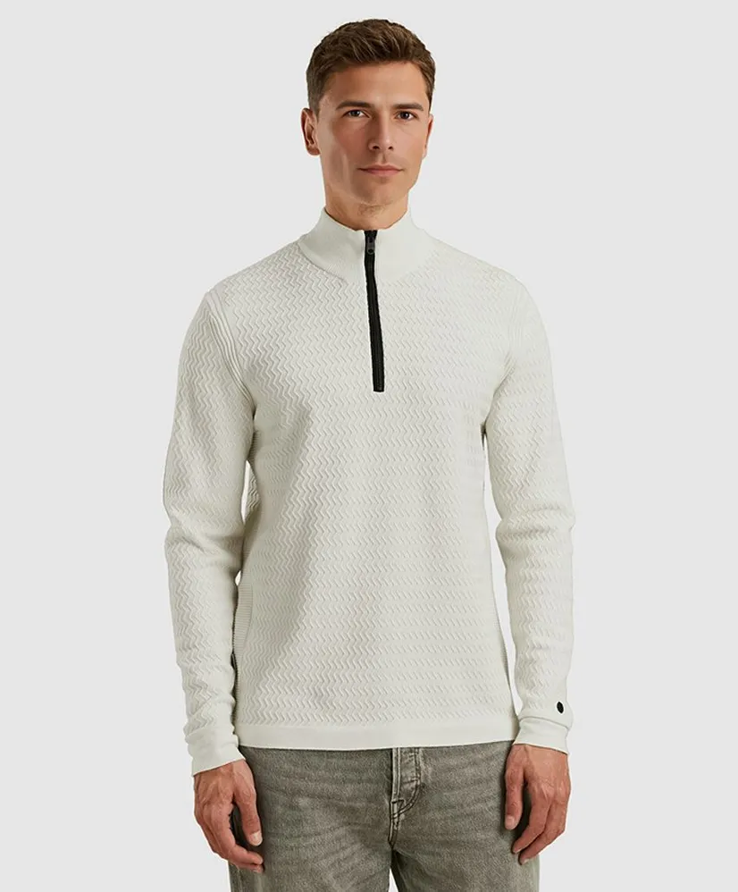 Cast Iron Half Zip Trui Soft Blend