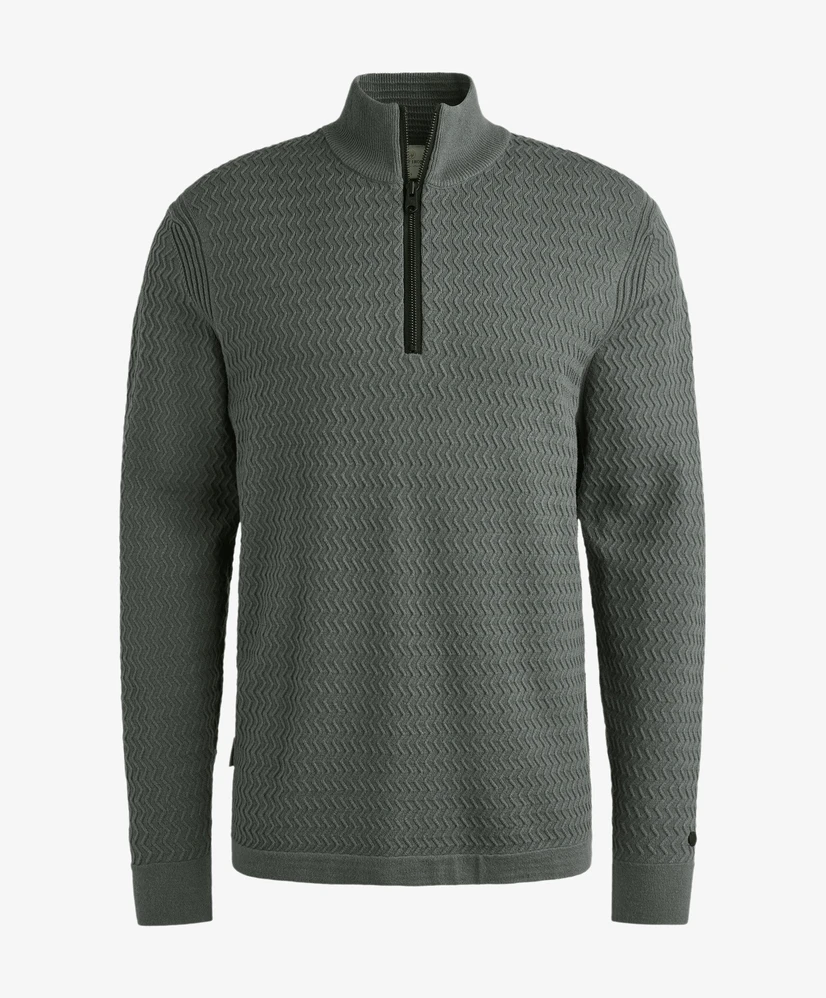 Cast Iron Half Zip Trui Soft Blend