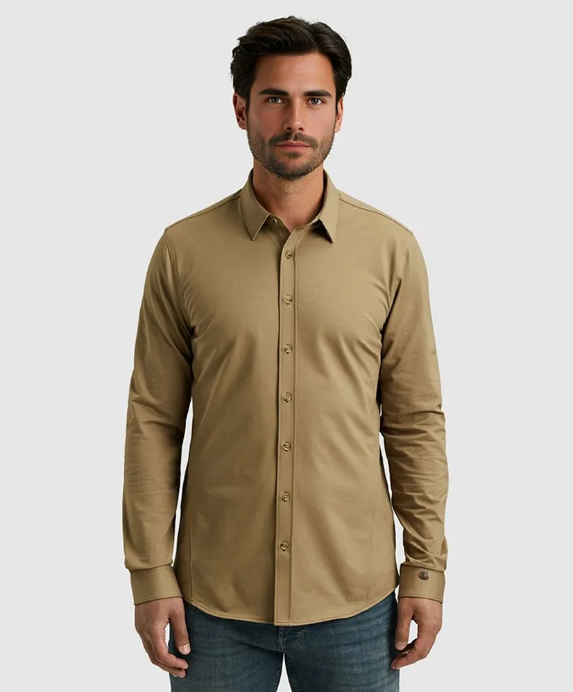 Cast Iron Overhemd Twill Jersey Regular Fit