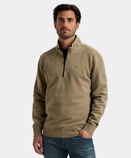 Cast Iron Trui Half-Zip Effen