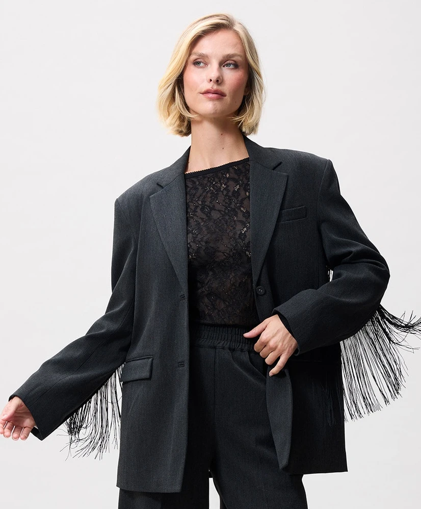 Catwalk Junkie Blazer Detachable Fringes
