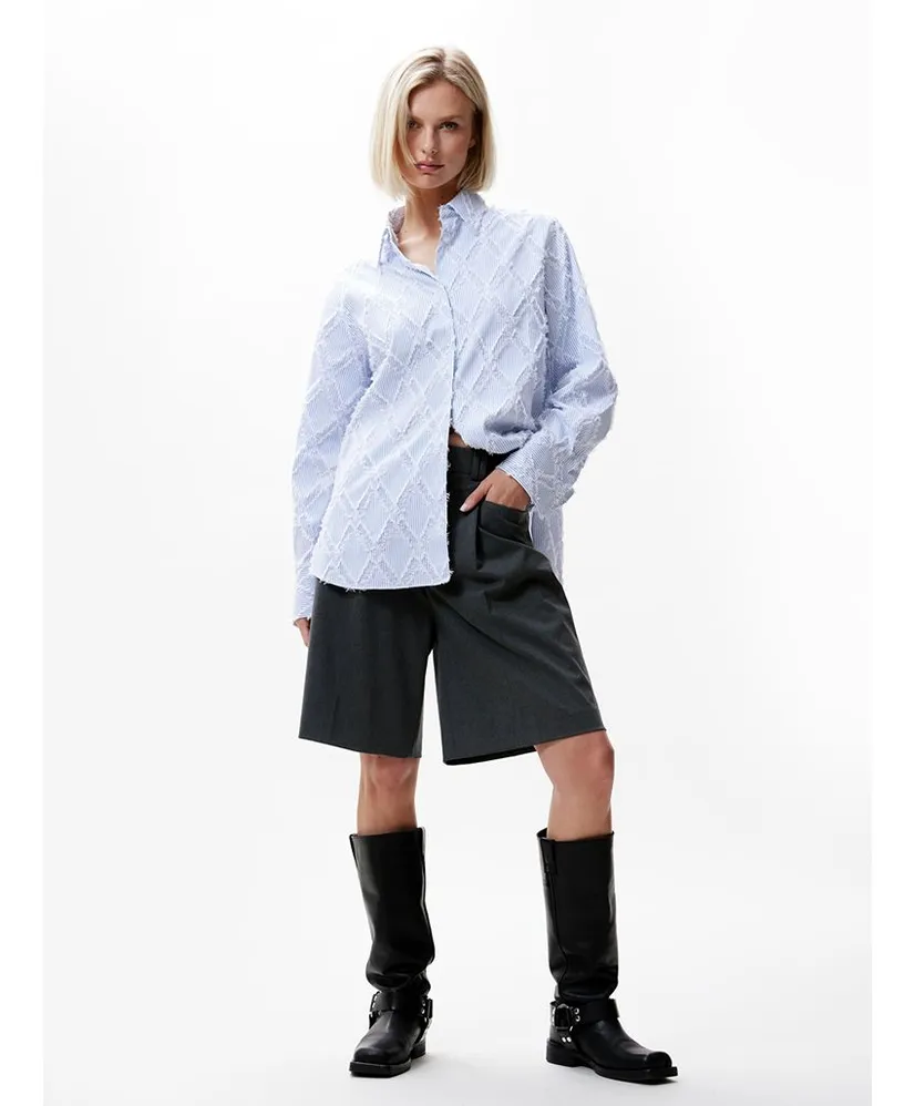 Catwalk Junkie Blouse Fringe Textured
