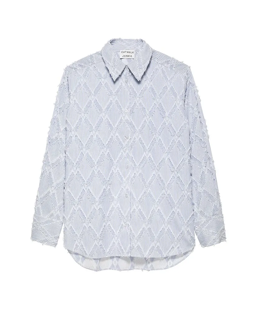 Catwalk Junkie Blouse Fringe Textured
