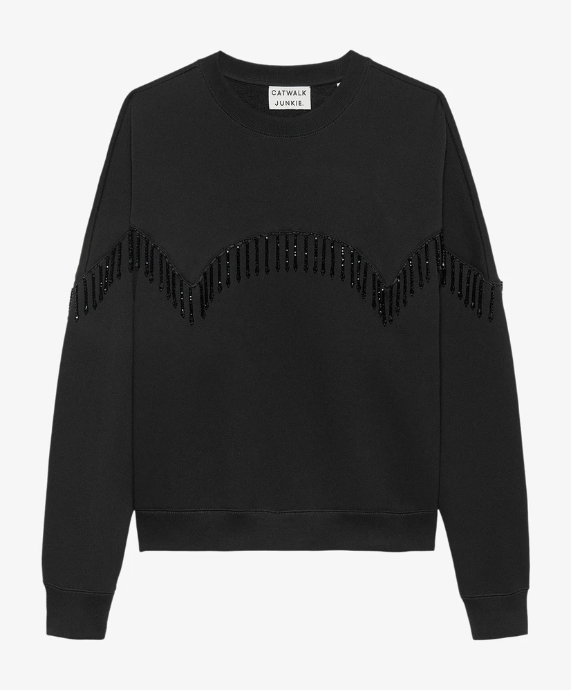 Catwalk Junkie Sweater Beaded Fringed