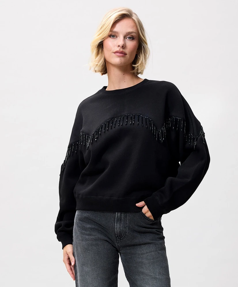 Catwalk Junkie Sweater Beaded Fringed