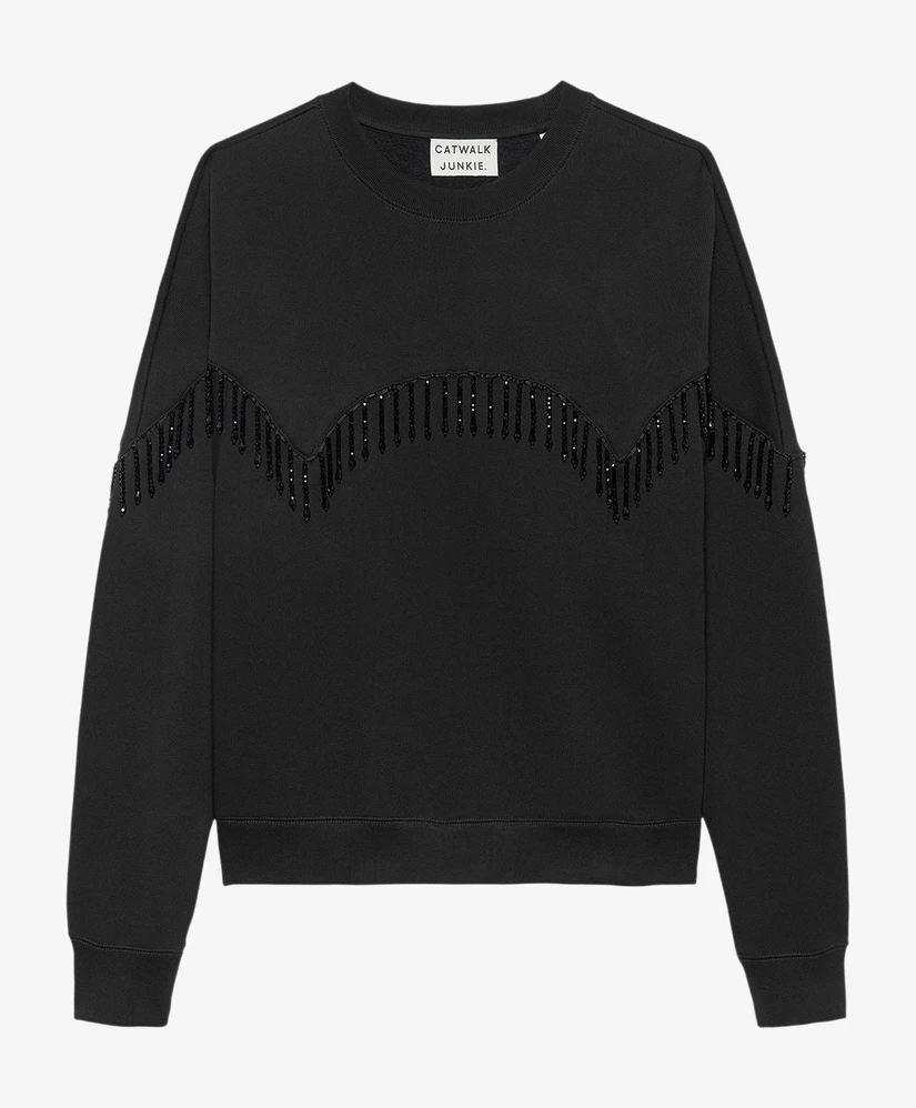 Catwalk Junkie Sweater Beaded Fringed