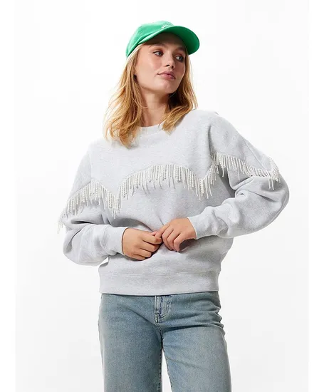 Catwalk Junkie Sweater Pearl Fringed