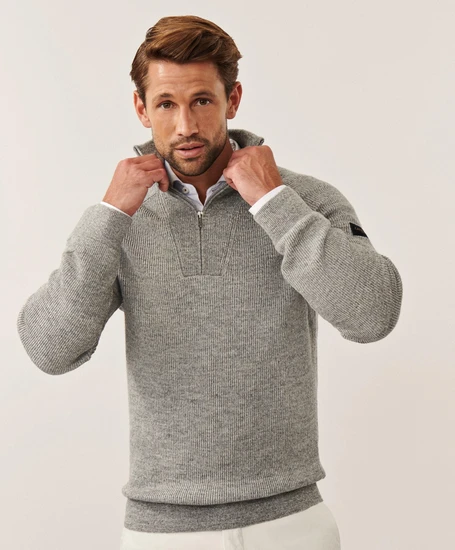 Cavallaro Napoli Corsico Melange Half Zip Pullover