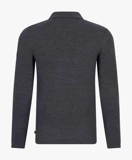 Cavallaro Napoli Merino Long Sleeve Zip Polo