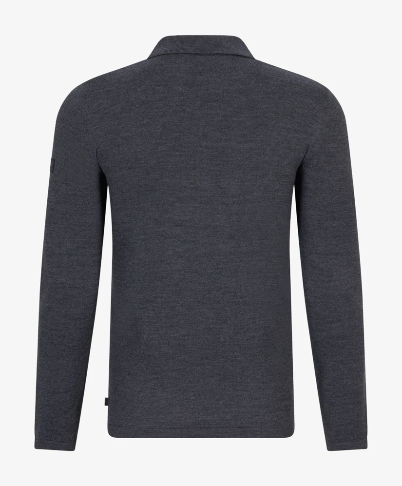 Cavallaro Napoli Merino Long Sleeve Zip Polo