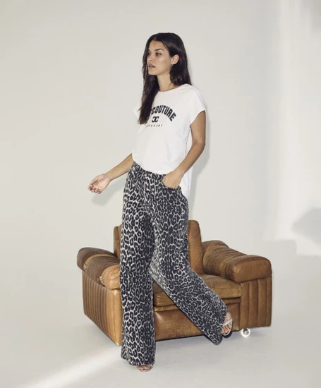 co'couture Wide Leg Jeans Leopard
