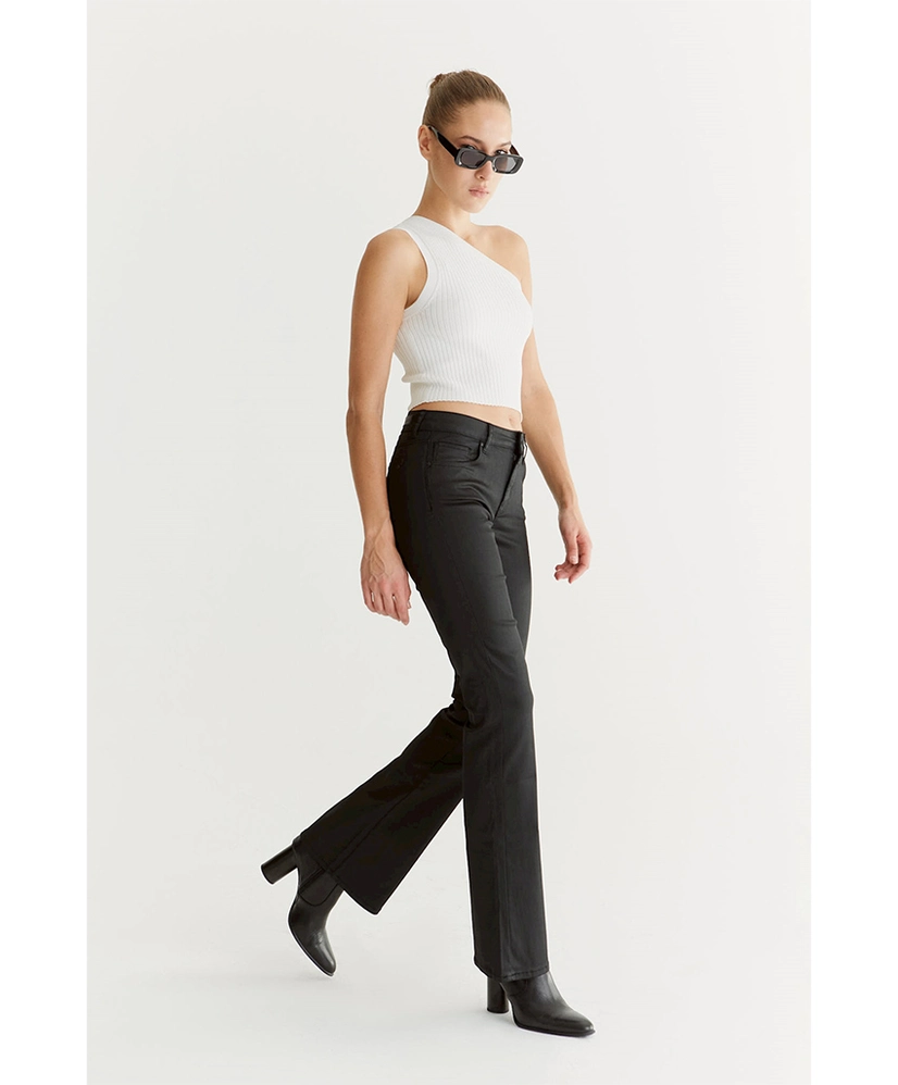 COJ Broek Laura Flared Coated