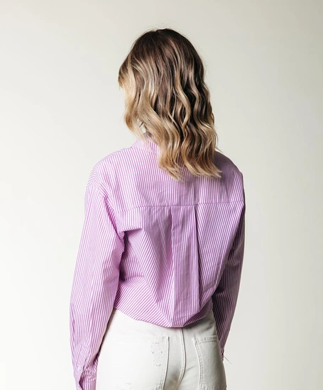 Colourful Rebel Cropped Blouse Aliya Stripe