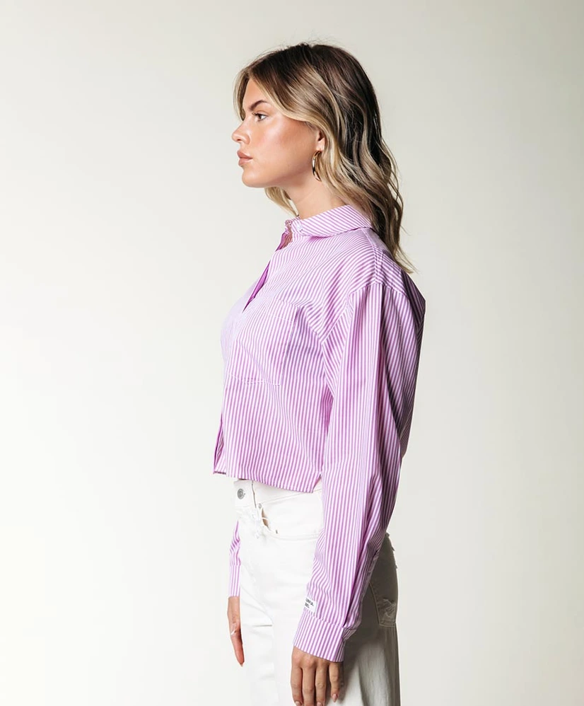 Colourful Rebel Cropped Blouse Aliya Stripe