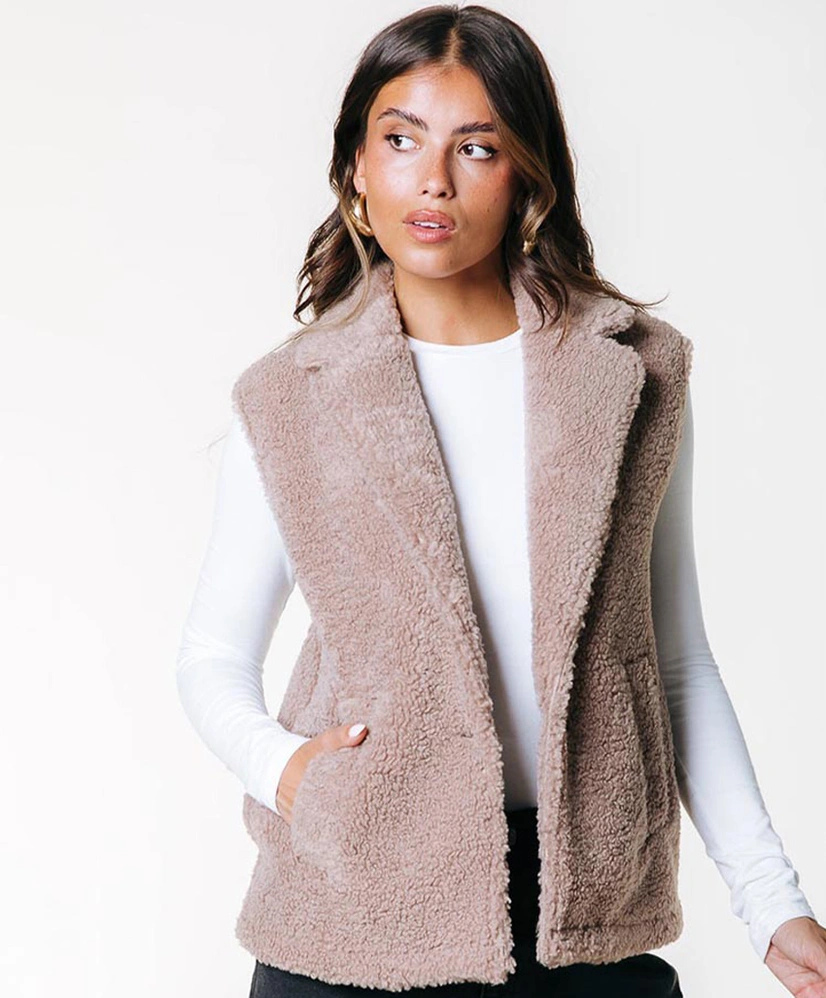Colourful Rebel Gilet Evi Faux Fur