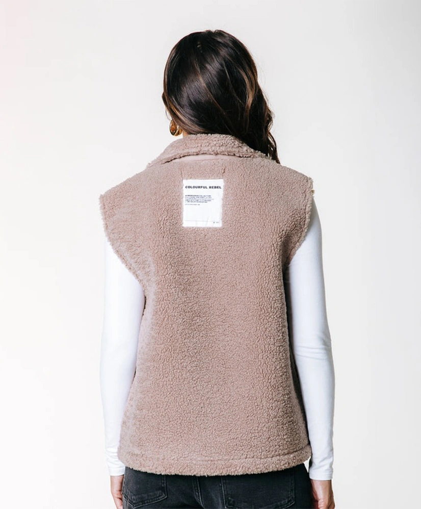Colourful Rebel Gilet Evi Faux Fur